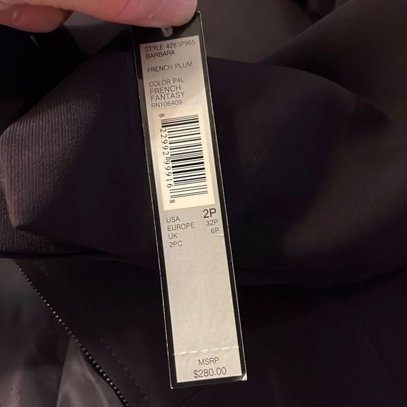 Tahari Arthur Levine NWT 2p stunning deep purple zip up jacket (2058) - Picture 7 of 7